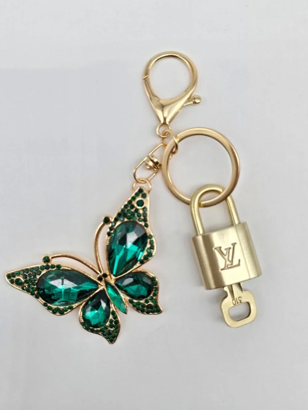 Authentic Louis Vuitton Gold Padlock 🔒 Key Set w/ Butterfly Bag Charm